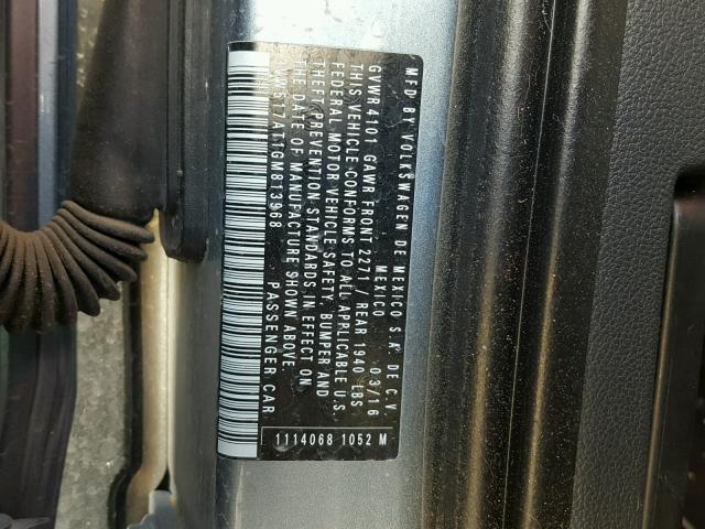 3VW517AT1GM813968 - 2016 VOLKSWAGEN BEETLE S/S 蓝色 照片 10