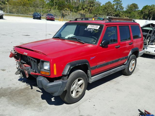 1J4FT68S9VL541705 - 1997 JEEP CHEROKEE S RED photo 2