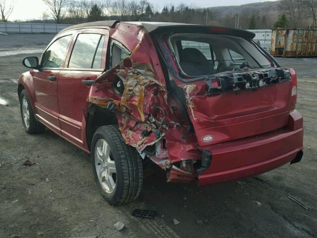 1B3HB48B77D381313 - 2007 DODGE CALIBER SX MAROON photo 3