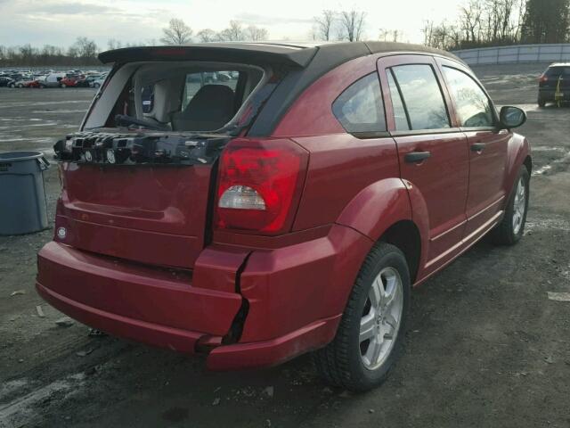 1B3HB48B77D381313 - 2007 DODGE CALIBER SX MAROON photo 4