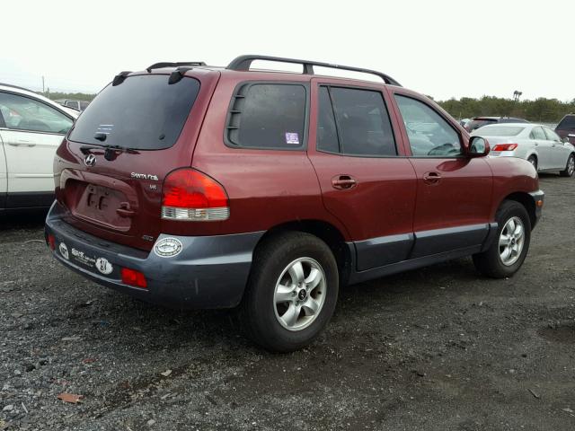 KM8SC73D75U878172 - 2005 HYUNDAI SANTA FE G RED photo 4