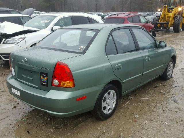 KMHCG45C25U624901 - 2005 HYUNDAI ACCENT GL GREEN photo 4