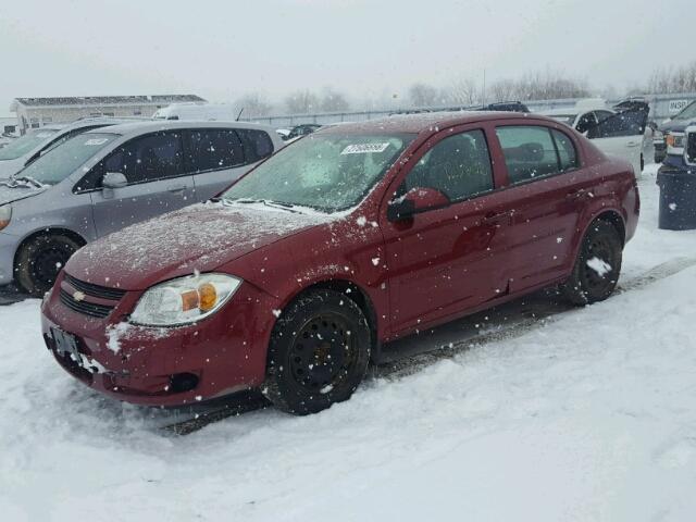 1G1AL55F777283691 - 2007 CHEVROLET COBALT LT MAROON photo 2