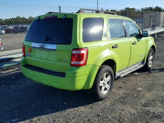 1FMCU49H68KC93531 - 2008 FORD ESCAPE HEV GREEN photo 4