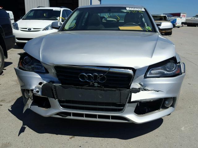 WAUEFAFL2AN052744 - 2010 AUDI A4 PREMIUM SILVER photo 9