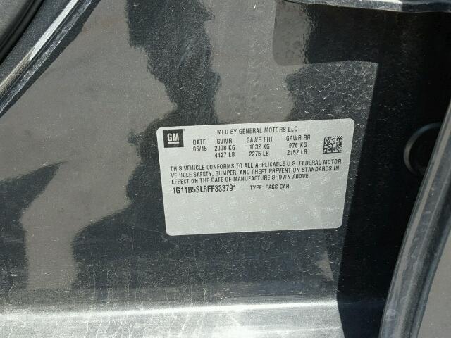 1G11B5SL8FF333791 - 2015 CHEVROLET MALIBU LS 石墨色 照片 10