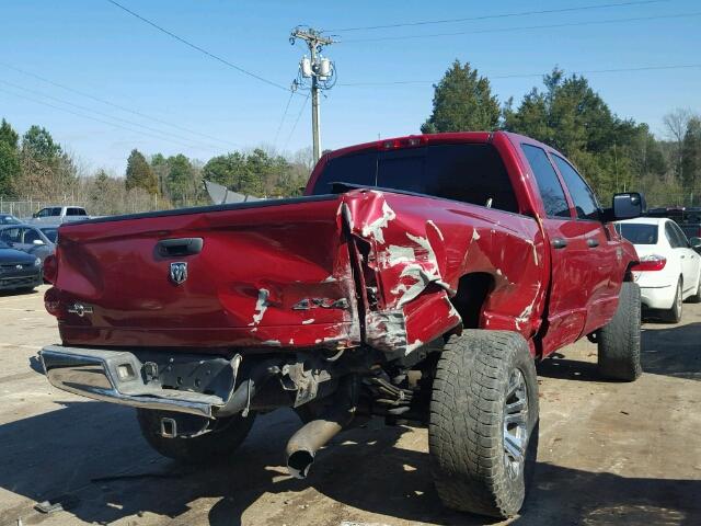 3D7KS28A98G141772 - 2008 DODGE RAM 2500 S RED photo 4