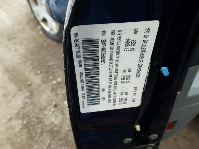 2D4FV48T35H669211 - 2005 DODGE MAGNUM SE BLUE photo 10