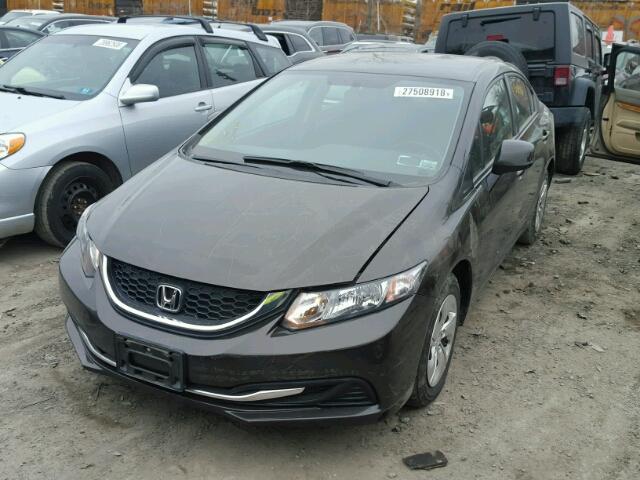 2HGFB2F58DH590227 - 2013 HONDA CIVIC LX BLACK photo 2