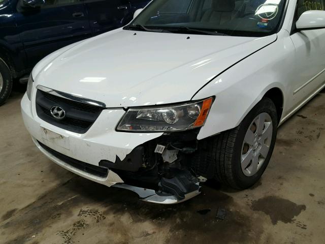 5NPET46C77H276937 - 2007 HYUNDAI SONATA GLS WHITE photo 9