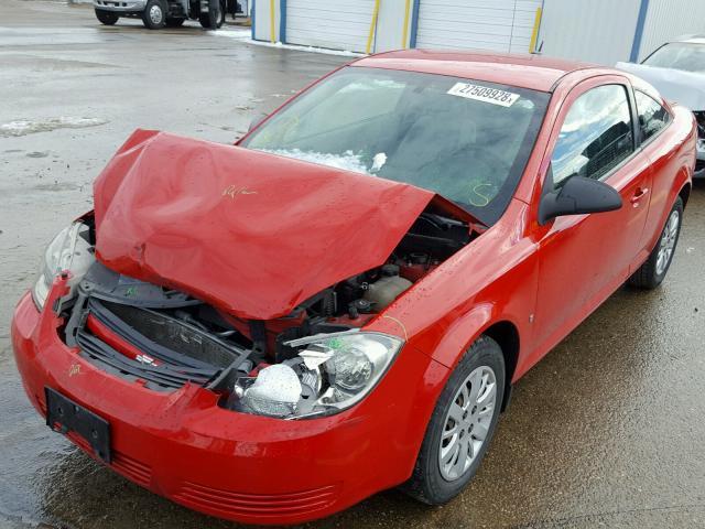 1G1AK18HX97136227 - 2009 CHEVROLET COBALT LS RED photo 2