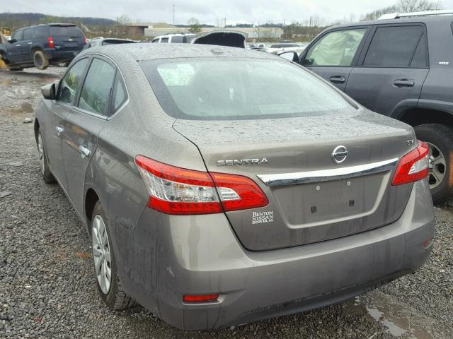 3N1AB7APXFY245036 - 2015 NISSAN SENTRA S GRAY photo 3