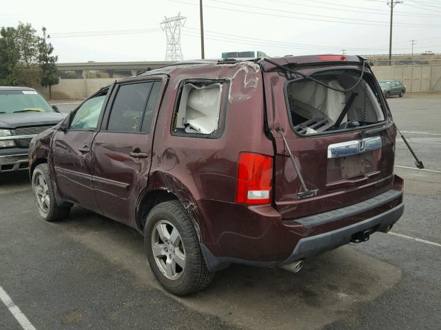 5FNYF3H47BB026142 - 2011 HONDA PILOT EX MAROON photo 3