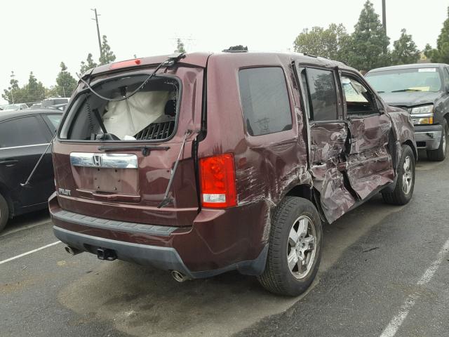 5FNYF3H47BB026142 - 2011 HONDA PILOT EX MAROON photo 4