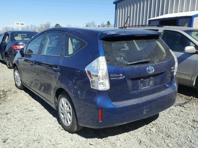 JTDZN3EU3EJ006642 - 2014 TOYOTA PRIUS V BLUE photo 3