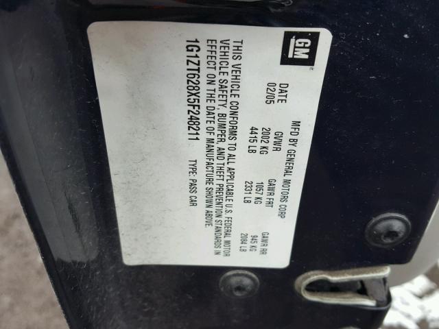 1G1ZT628X5F248211 - 2005 CHEVROLET MALIBU MAX 蓝色 照片 10