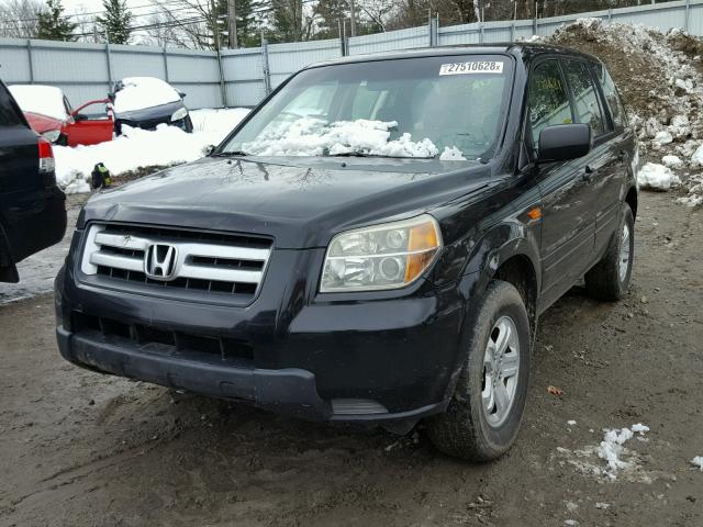 2HKYF181X7H519378 - 2007 HONDA PILOT LX BLACK photo 2