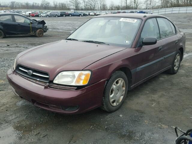 4S3BE6359Y6217866 - 2000 SUBARU LEGACY L MAROON photo 2