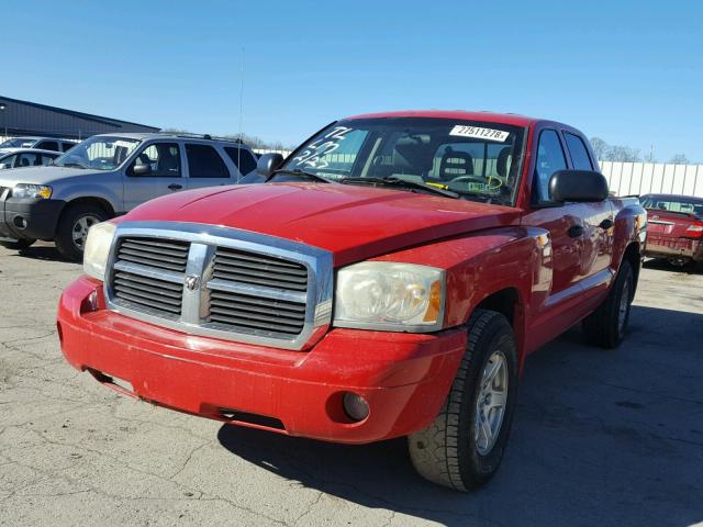 1D7HW48N15S115894 - 2005 DODGE DAKOTA QUA RED photo 2