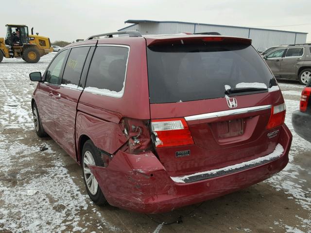 5FNRL38875B100728 - 2005 HONDA ODYSSEY TO RED photo 3