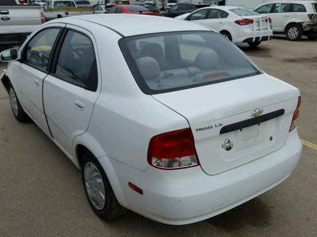 KL1TD52635B327253 - 2005 CHEVROLET AVEO BASE WHITE photo 3