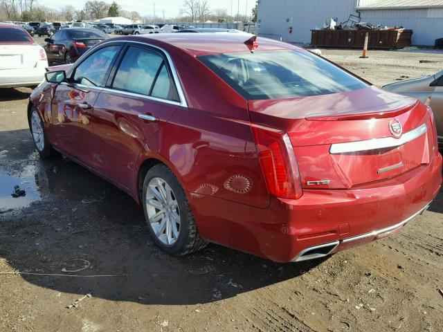 1G6AR5S35E0178964 - 2014 CADILLAC CTS LUXURY MAROON photo 3