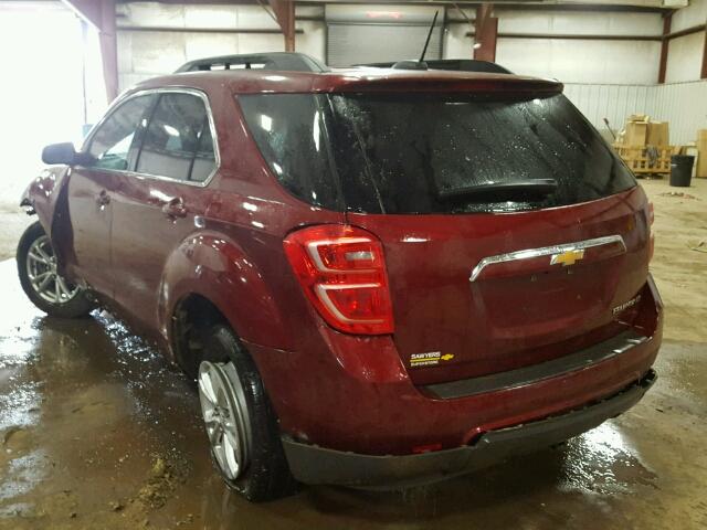 2GNALCEK9G1119064 - 2016 CHEVROLET EQUINOX LT MAROON photo 3