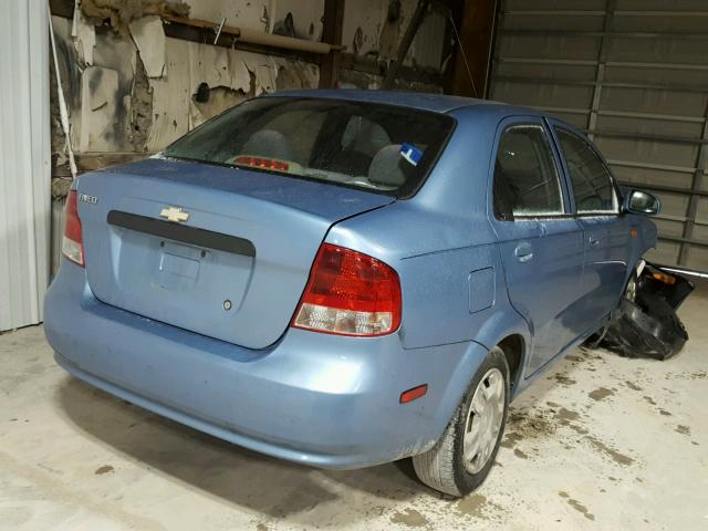 KL1TD52694B189149 - 2004 CHEVROLET AVEO BLUE photo 4