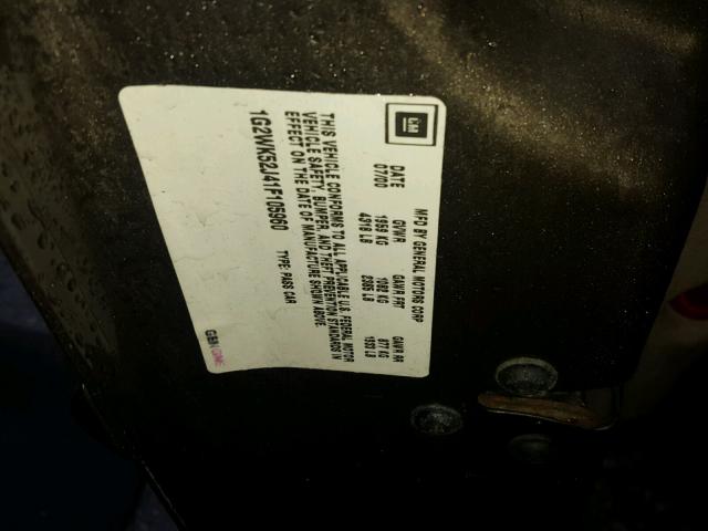 1G2WK52J41F105960 - 2001 PONTIAC GRAND PRIX Qəhvəyi foto 10