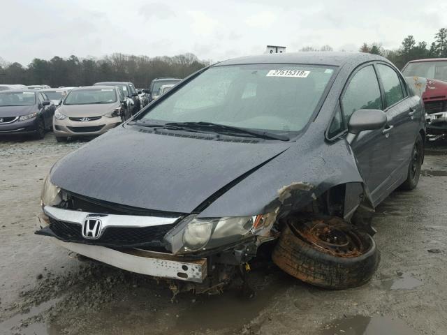 2HGFA16509H363585 - 2009 HONDA CIVIC LX GRAY photo 2