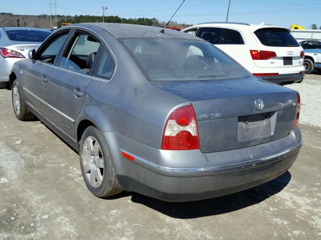 WVWRH63B12P118861 - 2002 VOLKSWAGEN PASSAT GLX GRAY photo 3