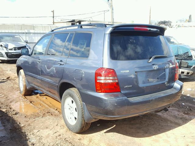 JTEHD21A510009770 - 2001 TOYOTA HIGHLANDER BLUE photo 3