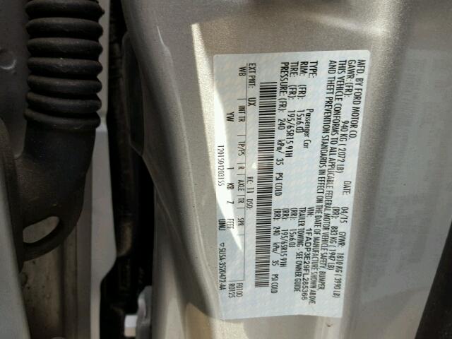 1FADP3E29FL285366 - 2015 FORD FOCUS S SILVER photo 10