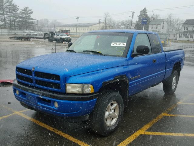 3B7HF12Z5WM227824 - 1998 DODGE RAM 1500 BLUE photo 2