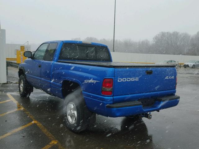 3B7HF12Z5WM227824 - 1998 DODGE RAM 1500 BLUE photo 3