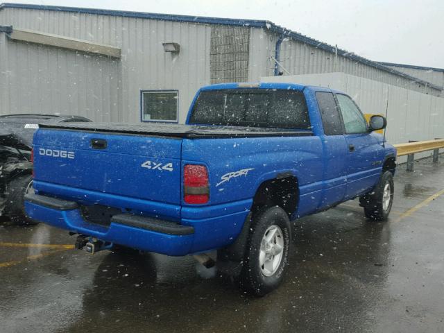 3B7HF12Z5WM227824 - 1998 DODGE RAM 1500 BLUE photo 4