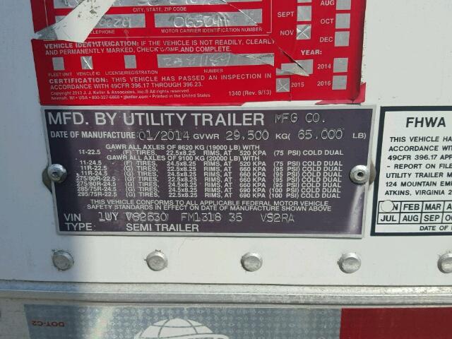 1UYVS2530FM131835 - 2015 UTILITY TRAILER WHITE photo 10