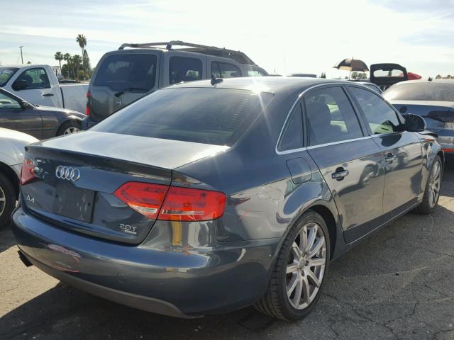 WAUSF78K09N059374 - 2009 AUDI A4 PREMIUM GRAY photo 4