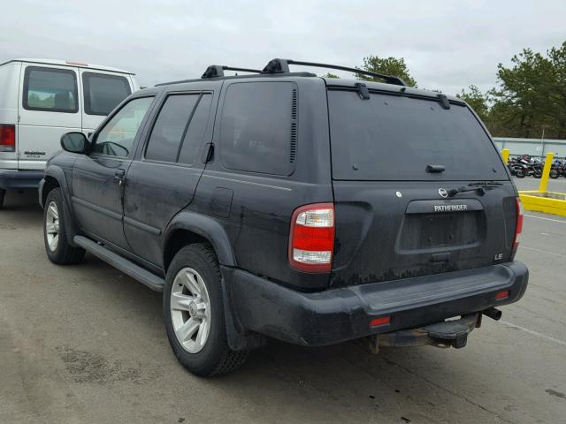 JN8DR09Y62W731407 - 2002 NISSAN PATHFINDER BLACK photo 3