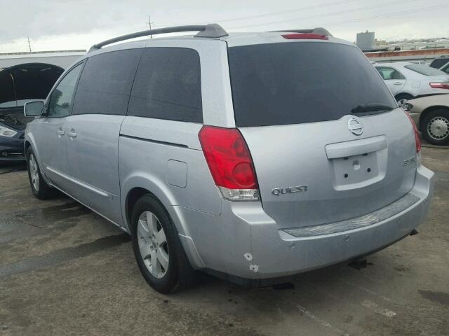 5N1BV28U94N366587 - 2004 NISSAN QUEST S SILVER photo 3