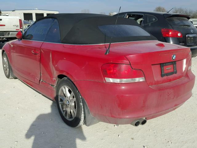 WBAUL73579VJ76386 - 2009 BMW 128 I RED photo 3