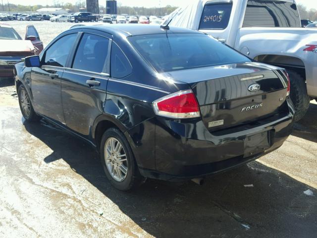 1FAHP35NX9W161976 - 2009 FORD FOCUS SE BLACK photo 3