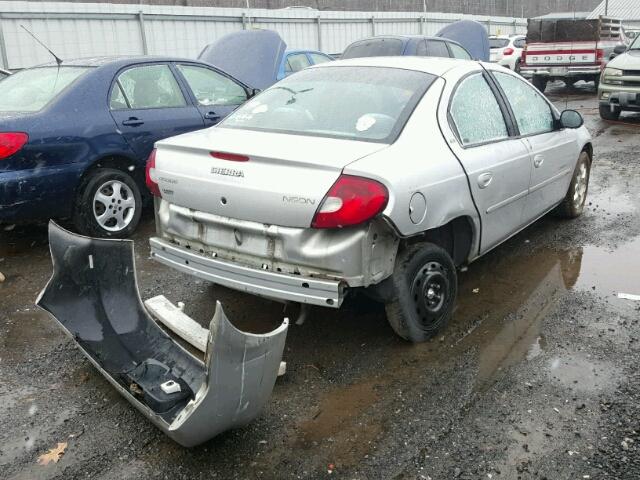 1B3ES46C8YD726445 - 2000 DODGE NEON BASE SILVER photo 4