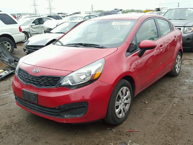 KNADM4A36D6107138 - 2013 KIA RIO LX RED photo 2