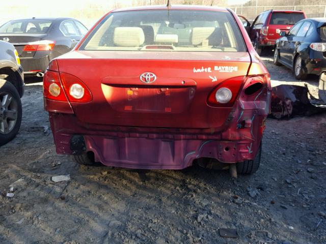 2T1BR32E88C859508 - 2008 TOYOTA COROLLA CE BURGUNDY photo 9