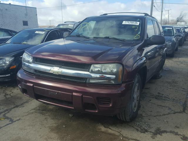 1GNDT13S162139747 - 2006 CHEVROLET TRAILBLAZE BURGUNDY photo 2