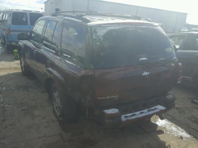 1GNDT13S162139747 - 2006 CHEVROLET TRAILBLAZE BURGUNDY photo 3