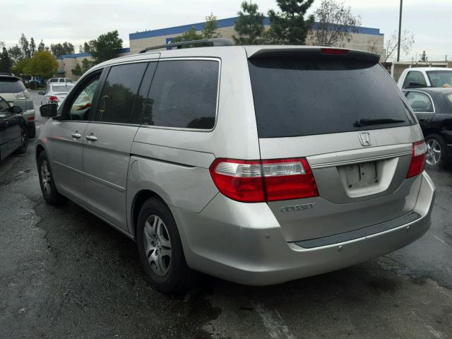 5FNRL38717B411257 - 2007 HONDA ODYSSEY EX SILVER photo 3