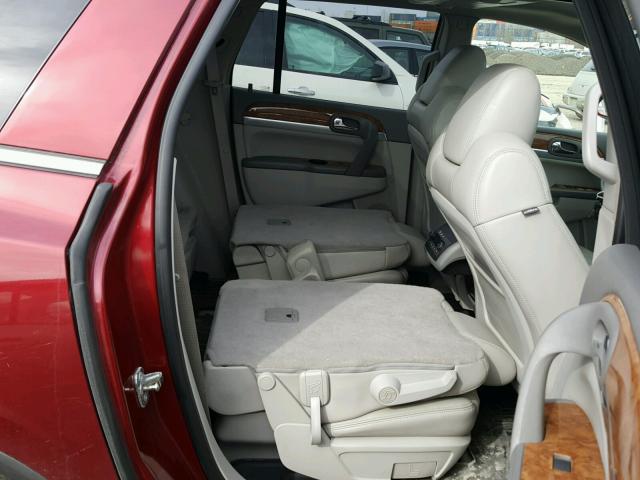 5GALVBED5AJ174181 - 2010 BUICK ENCLAVE CX RED photo 6