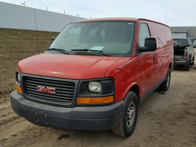 1GTGG25V451155260 - 2005 GMC SAVANA G25 RED photo 2